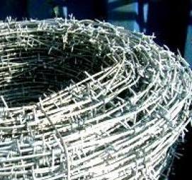 Проволока колючая одноосновная рифленая оцинкованная - модель 3