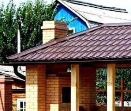 Прямоугольная беседка с мангалом - вариант 1