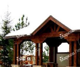 Прямоугольная беседка с мангалом - вариант 3