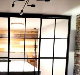 радиусные межкомнатные перегородки раздвижные - модель 1