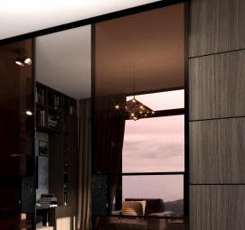 радиусные межкомнатные перегородки раздвижные - модель 2