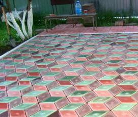 разноцветная тротуарная плитка - модель 3