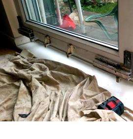 ремонт пластикового подоконника - тип 3