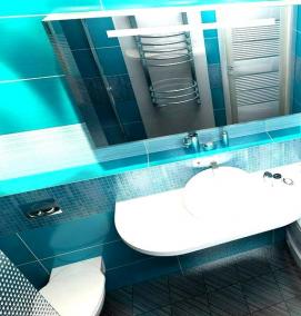 ремонт ванной комнаты и туалета под ключ - вариант 2