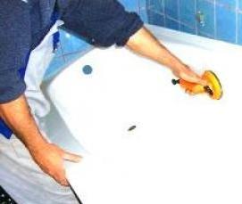 реставрация чугунной ванны вкладышем - вариант 3