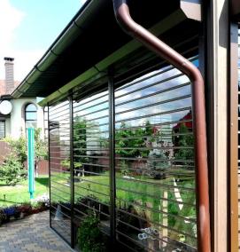 рольставни из прозрачного поликарбоната для беседки - модель 4