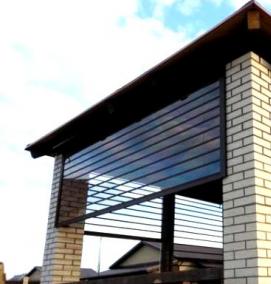 рольставни из прозрачного поликарбоната для беседки - модель 3