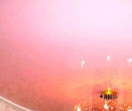 розовый натяжной потолок - модель 3