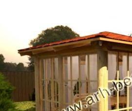 рубленная беседка с мангалом - вариант 1