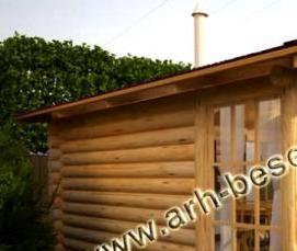 рубленная беседка с мангалом - вариант 3