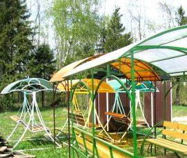 садовая беседка из металла и поликарбоната - модель 2