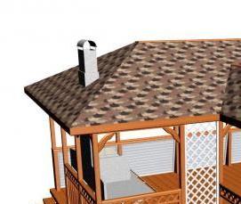 садовая беседка с мангалом - тип 3