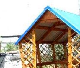 сборные деревянные беседки для дачи - модель 2