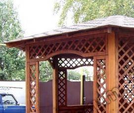 шестиугольная беседка из дерева - модель 2