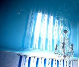 синий натяжной потолок - тип 3