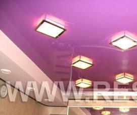 сиреневые натяжные потолки глянцевые - вариант 4