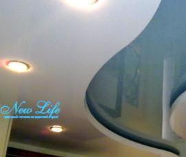 сложные двухуровневые натяжные потолки - тип 4