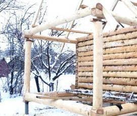 сруб бани 3х4 м с выносом - вариант 4