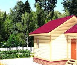 сруб бани брусовой - модель 1