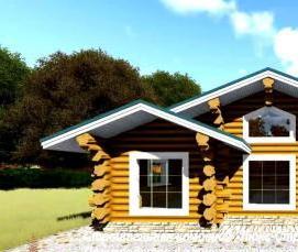 сруб дома 9х12 м - модель 1