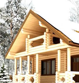 сруб дома из бревна - модель 3