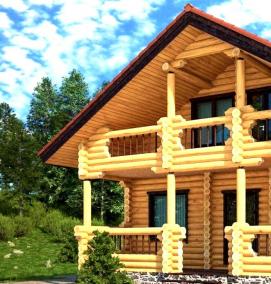 сруб из кругляка - вариант 1