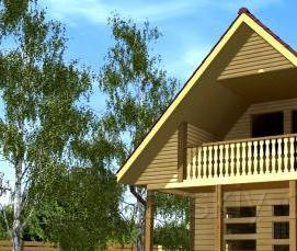 сруб с балконом - вариант 1