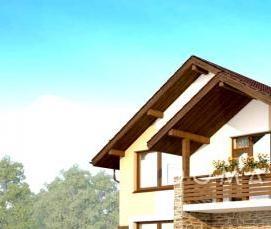 сруб с коричневой крышей - вариант 1