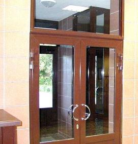 стеклянные двери входные для дома - модель 1