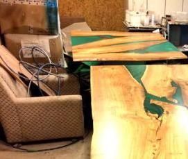 столешница из обожженного дерева - вариант 2