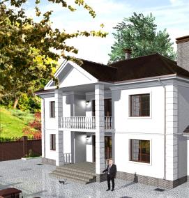 строительство кирпичного двухэтажного дома амбиентер - вариант 3