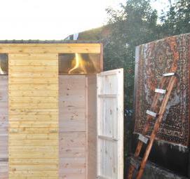 туалет хозблок деревянные - вариант 1