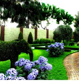 угловой ландшафтный дизайн - тип 4