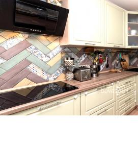 укладка фартука из плитки на кухне - модель 3