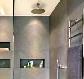 укладка керамогранита на стену в ванной - модель 1