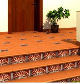 укладка керамогранита на ступени - модель 4