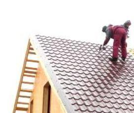 укладка кровли из металлочерепицы - модель 1