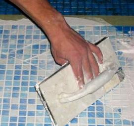 укладка мозаики в бассейне - тип 1