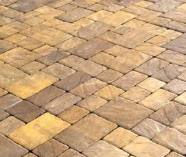 укладка старой тротуарной плитки - тип 1