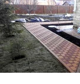 укладка тротуарной плитки на бетонное основание - тип 1