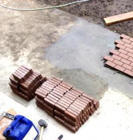 укладка тротуарной плитки на бетонное основание - тип 3