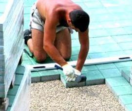 укладка тротуарной плитки на готовое основание - тип 4