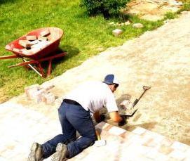 укладка тротуарной плитки на песок - тип 2