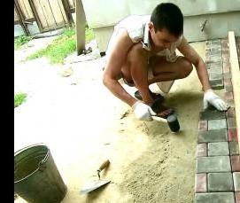 укладка тротуарной плитки трамбовкой - вариант 4