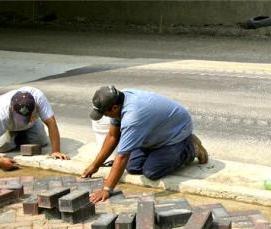 укладка тротуарной плитки трамбовкой - вариант 3