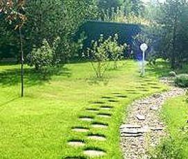 укладка тротуарной плитки вокруг дома - тип 1