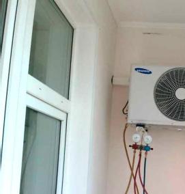 установка блока кондиционера - вариант 1