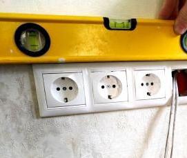 установка блока розеток - вариант 3