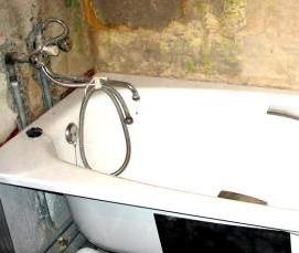 установка чугунной ванны - тип 4