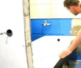 установка чугунной ванны - тип 3